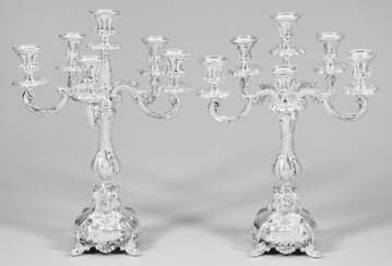 Paar Prunkgirandolen im Barockstil Sterlingsilber,…
