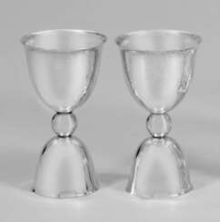 Paar Messbecher für Cocktails Sterlingsilber. Durc…