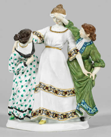 Meissen Jugendstil-Figurengruppe "Drei Mädchen,… - photo 1