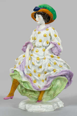 Jugendstil-Figur "Cancan-Tänzerin mit Federhut". - фото 1