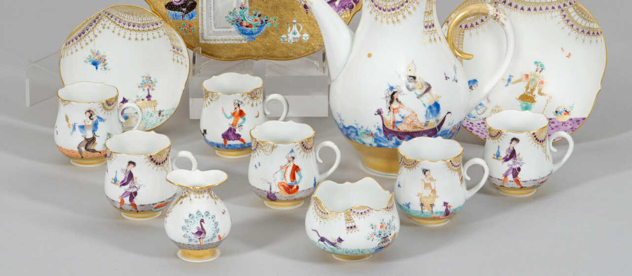 Prachtvolles Meissen Kaffeeservice mit Dekor "1001…