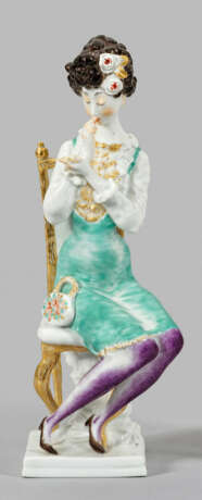 Seltene Figur "Sich Schminkende" von Peter Strang … - photo 1