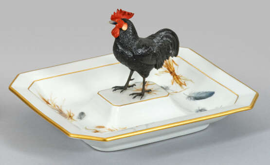 Höchster-Zierschale mit Hahnenfigur von Juwelier F… - фото 1