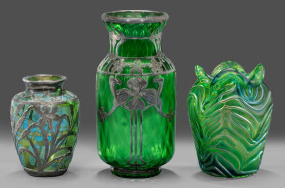 Kollektion von drei Jugendstil-Vasen mit Feinsilbe… - photo 1