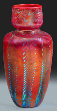 Ziervase Rostrotes Glas mit irisierender Oberfläch… - photo 1