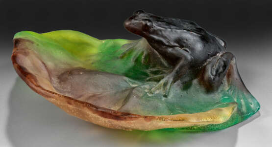 Figürliche Vide-poche mit Frosch von Daum Pâte de … - photo 1