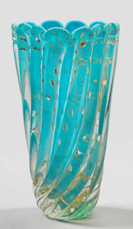 "Cordonato d'oro"-Vase Farbloses Glas mit eingesto… - Foto 1
