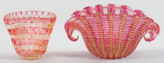 "Cordonato d'oro"-Zierschale und "Diamante"-Vase - Foto 1