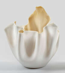 Große "Fazzoletto"-Vase von Venini Farbloses Glas …