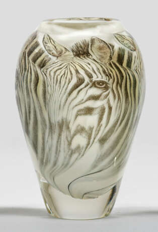 "Gato"-Vase von Toan Klein Farbloses Glas mit inte… - photo 1