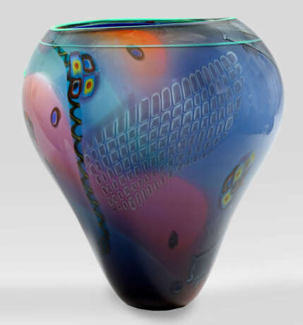 Große Ziervase von Wes Hunting Farbloses Glas über… - фото 1