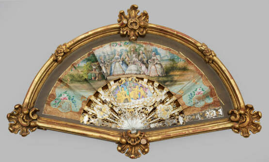 Louis Philippe-Fächer im Schaurahmen 12 Falt- und … - photo 1