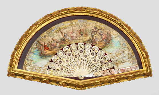 Napoleon III-Fächer im Schaurahmen 12 Falt- und 2 … - photo 1