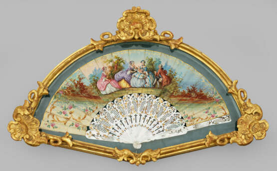 Dekorativer Napoleon III-Fächer im Schaurahmen 14 … - photo 1