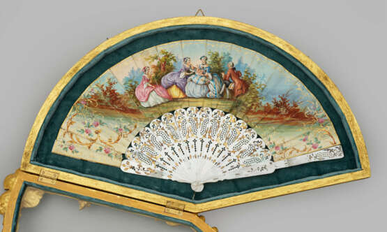 Dekorativer Napoleon III-Fächer im Schaurahmen 14 … - photo 2