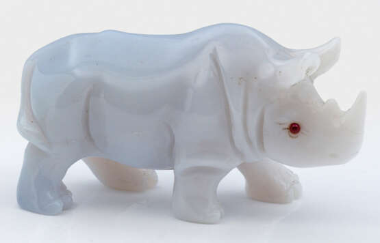 Miniatur-Nashorn im Stil von Karl Fabergé. Hellbla… - Foto 1