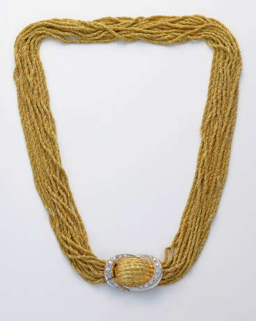 Elegantes Collier Gelbgold, gest. 750. Collier aus… - фото 1