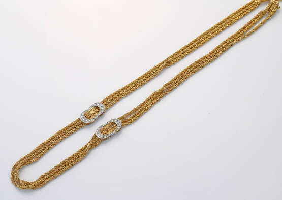 Elegantes Collier Gelbgold, gest. 750. Collier aus… - Foto 1