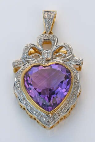 Amethyst-Anhänger im viktorianischen Stil Gelbgold… - photo 1