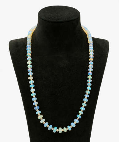 Opal-Collier mit Rohdiamanten Einreihige Kette aus… - фото 1