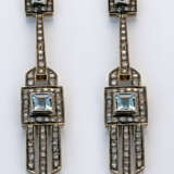 Paar Aquamarin-Diamant-Chandeliers Silber und 14 c… - photo 1