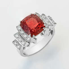 Burma Spinellring mit Brillanten Weißgold, gest. 7…