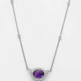 Feine Collier-Kette mit Amethysten Weißgold, gest.… - photo 1