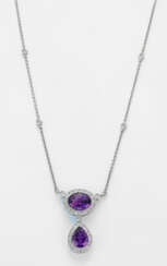 Feine Collier-Kette mit Amethysten Weißgold, gest.…