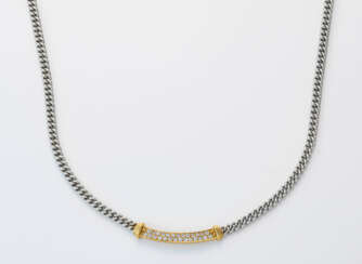 Klassisches Panzer-Collier mit Brillanten Gelb- un…