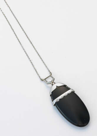 Art Déco-Collier mit Onyx und Diamanten Platin, fr… - photo 1