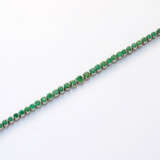 Rivière-Armband mit Smaragden Silber. Linear beset… - photo 1