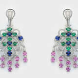 Paar prachtvolle Multicolor-Chandeliers Weißgold, … - Foto 1