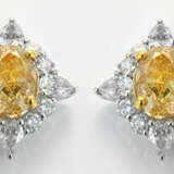 Paar elegante Fancy-Diamant-Ohrringe Weißgold, ges… - photo 1