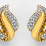 Paar dekorative Brillant-Ohrclips Gelbgold, gest. … - photo 1