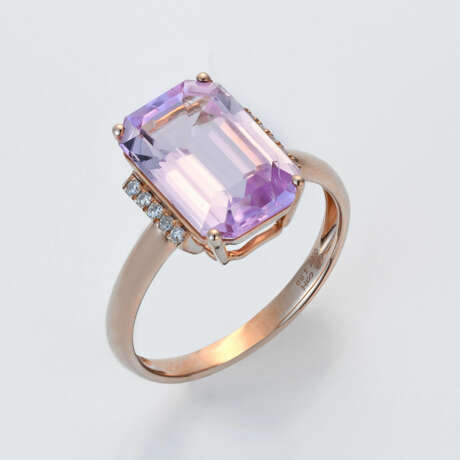 Brasilianischer Kunzitring Roségold, gest. 585. Ze… - фото 1