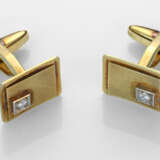 Paar Brillant-Manschettenknöpfe Gelbgold, gest. 58… - фото 1