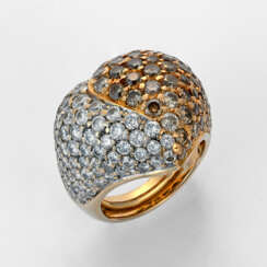 Charmanter Herz-Brillantring Gelbgold, gest. 585. …