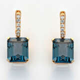 Paar Londonblue-Topas-Ohrringe Roségold, gest. 750… - Foto 1