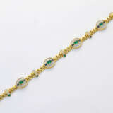 Klassisches Smaragd-Saphir-Armband Gelbgold, gest.… - фото 1