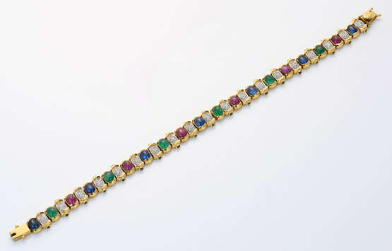 Klassisches Multicolor-Armband Gelbgold, gest. 750… - photo 1
