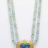 Repräsentatives Aquamarin-Topas-Collier Gelbgold, … - photo 1