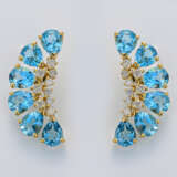 Paar dekorative Topas-Brillant-Ohrringe Gelbgold, … - фото 1