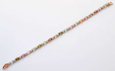 Charmantes Multicolor-Turmalin-Armband Roségold, g…