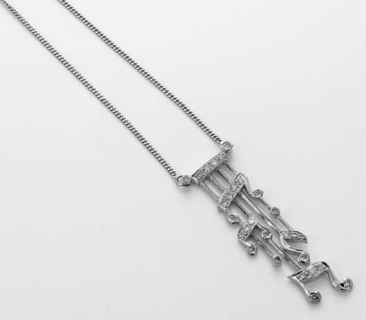 Feines Diamant-Collier Weißgold, gest. 585. Mittel… - photo 1