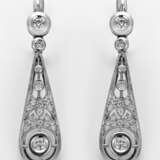 Paar Art Déco-Brillant-Pendeloques Weißgold, gest.… - photo 1