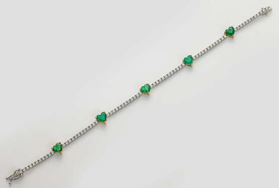 Hochfeines Smaragd-Brillant-Armband Weißgold, gest… - photo 1