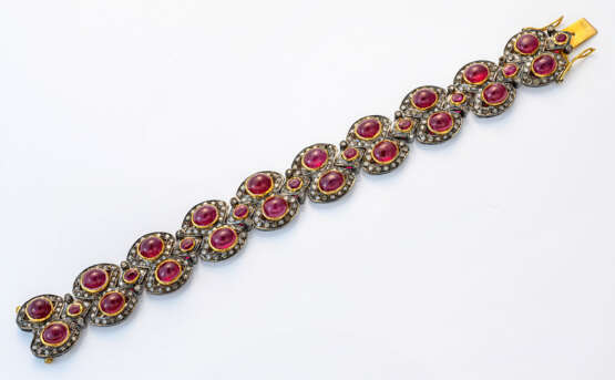 Prachtvolles Belle Epoque Rubin-Armband Silber und… - фото 1