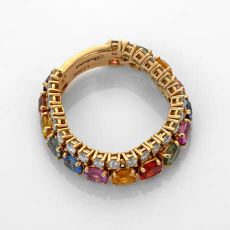 Multicolor-Saphir-Brillantring von Rüschenbeck Ros… - Foto 1