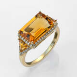 Eleganter Citrin-Diamantring Gelbgold, gest. 585. … - photo 1