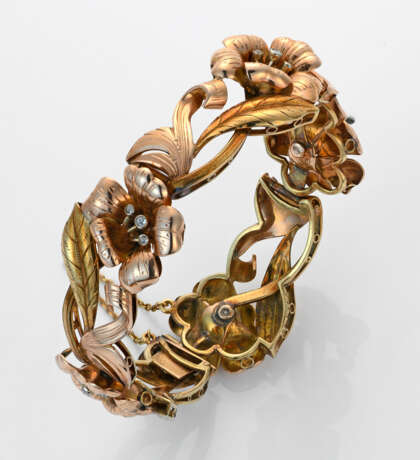 Mondänes Diamantarmband der 1940er Jahre Roségold,… - photo 1